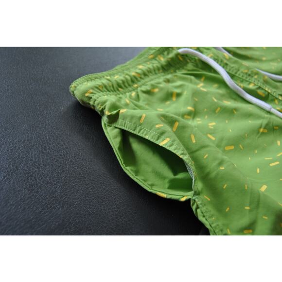 Aquary Medium Green w/ Yellow Spec Pattern & Pockets Swimwear - Picture 2 of 7